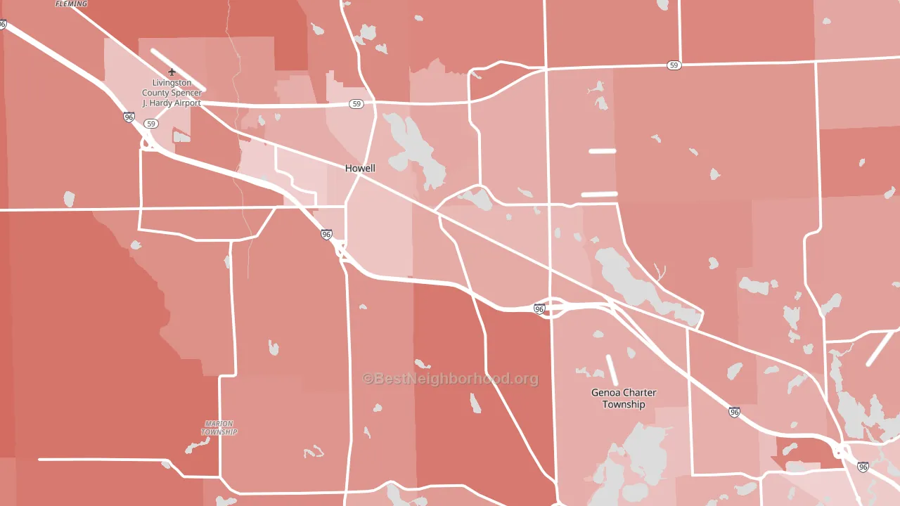 48843, MI block-group political-lean map