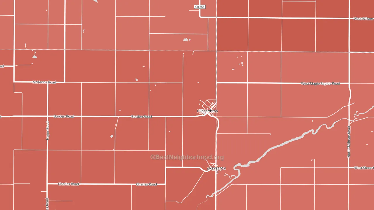 48845, MI block-group political-lean map