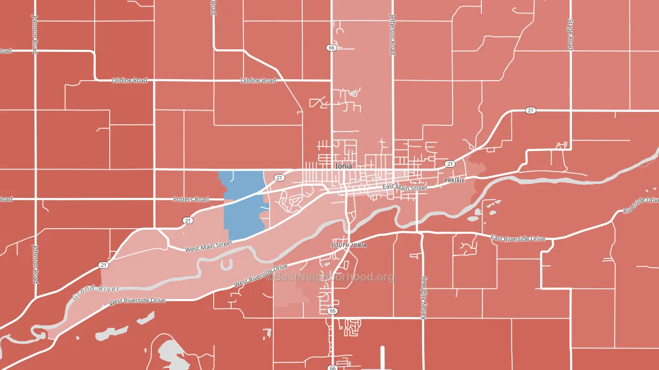 48846, MI block-group political-lean map