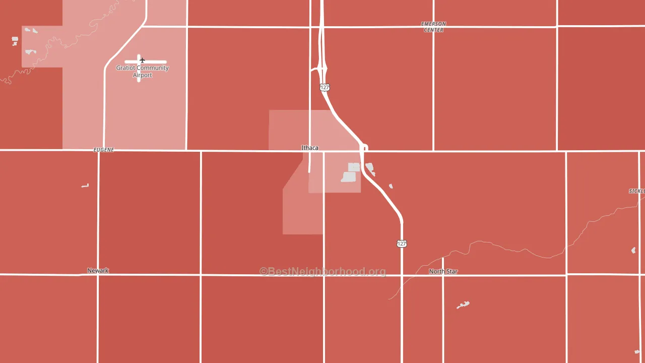 48847, MI block-group political-lean map