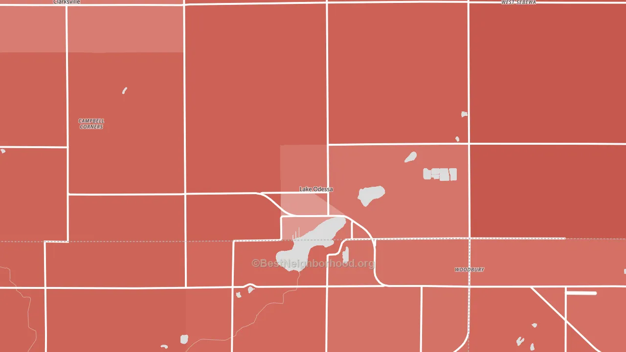 48849, MI block-group political-lean map
