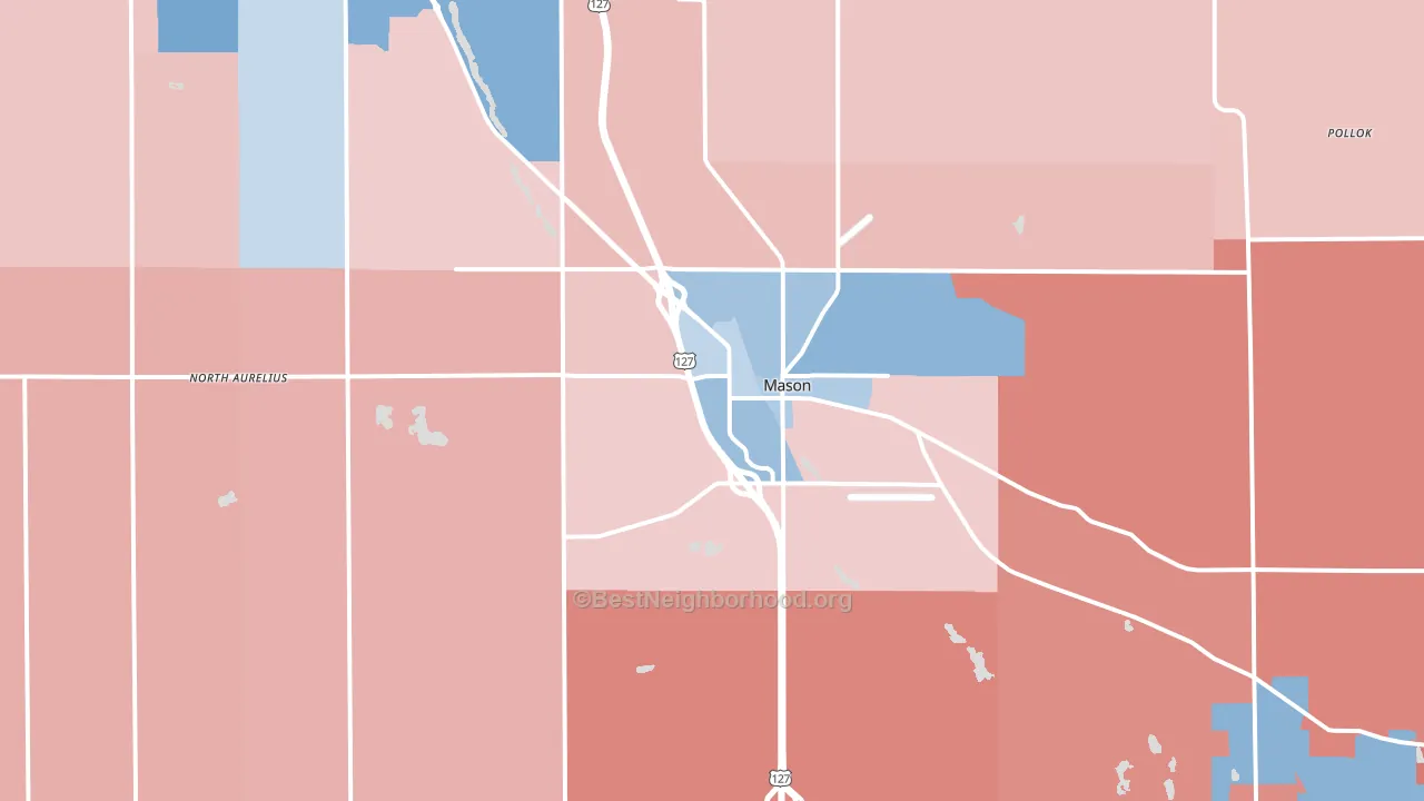 48854, MI block-group political-lean map