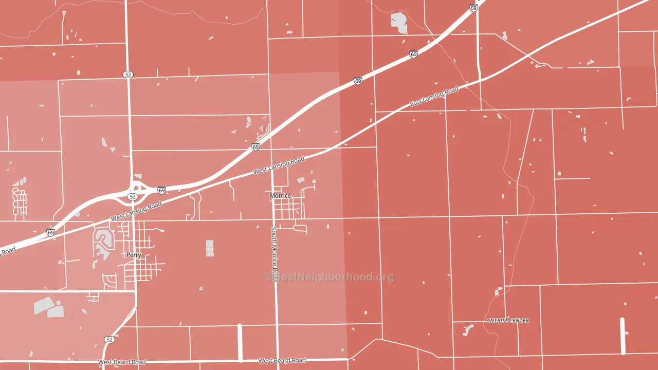 48857, MI block-group political-lean map