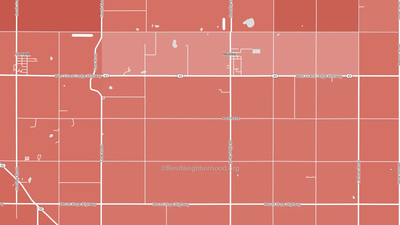 48861, MI block-group political-lean map