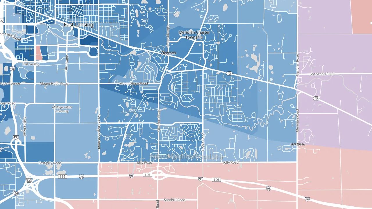 48864, MI block-group political-lean map