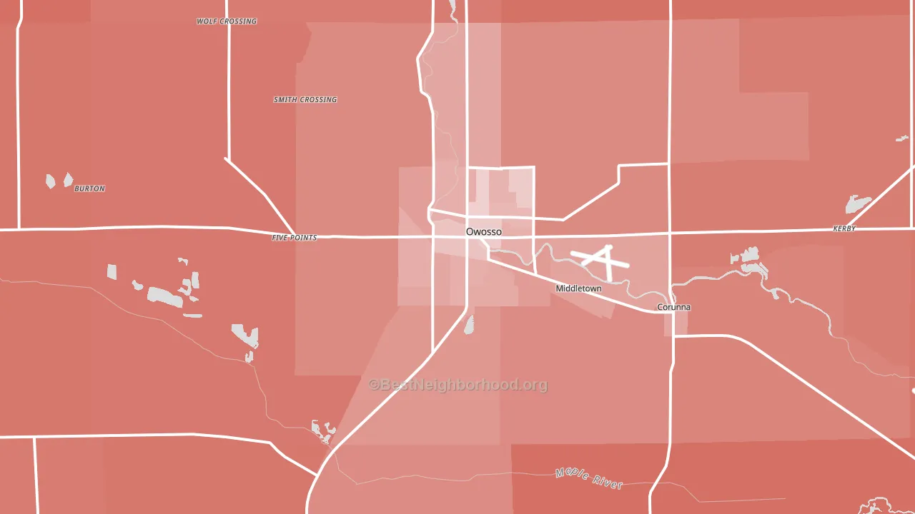 48867, MI block-group political-lean map