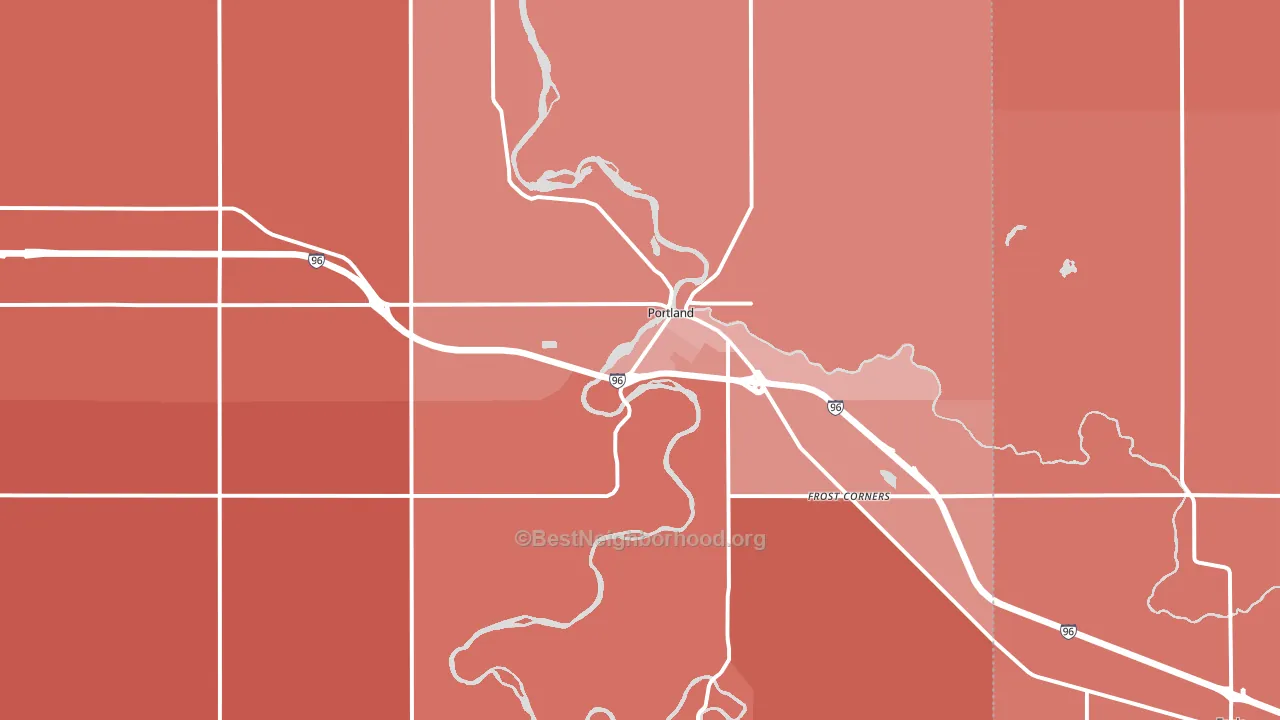 48875, MI block-group political-lean map