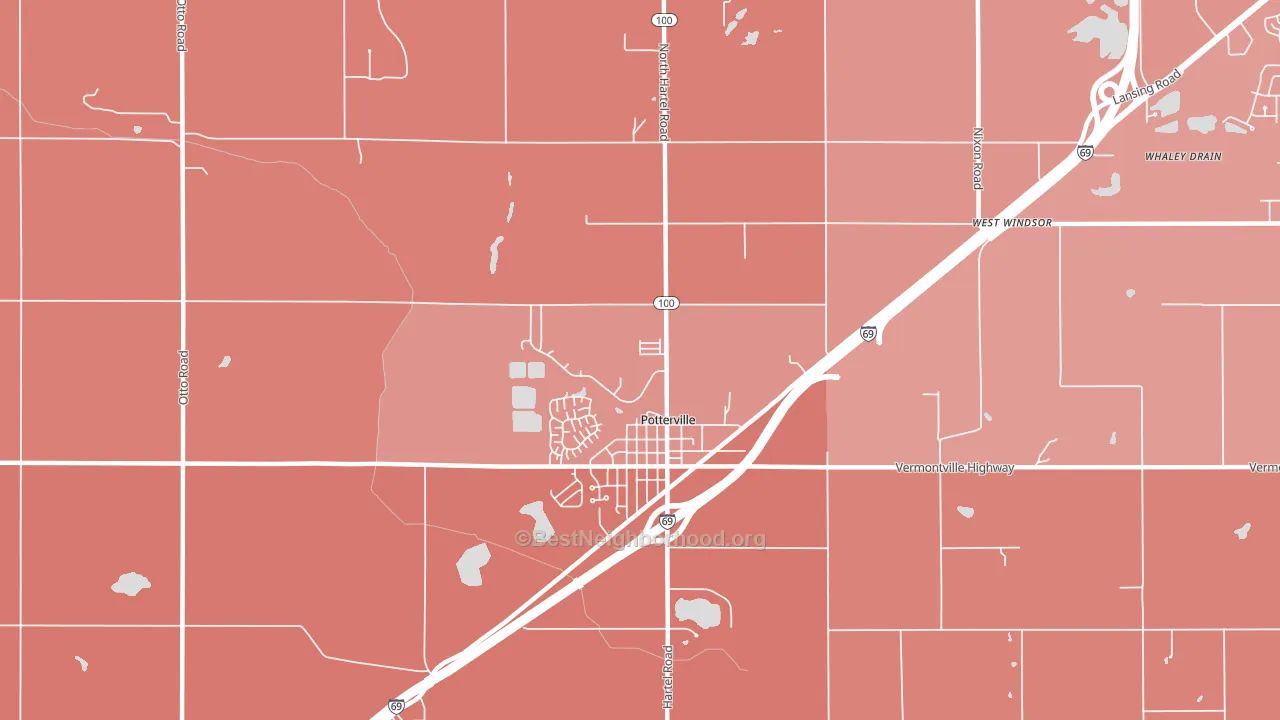 48876, MI block-group political-lean map