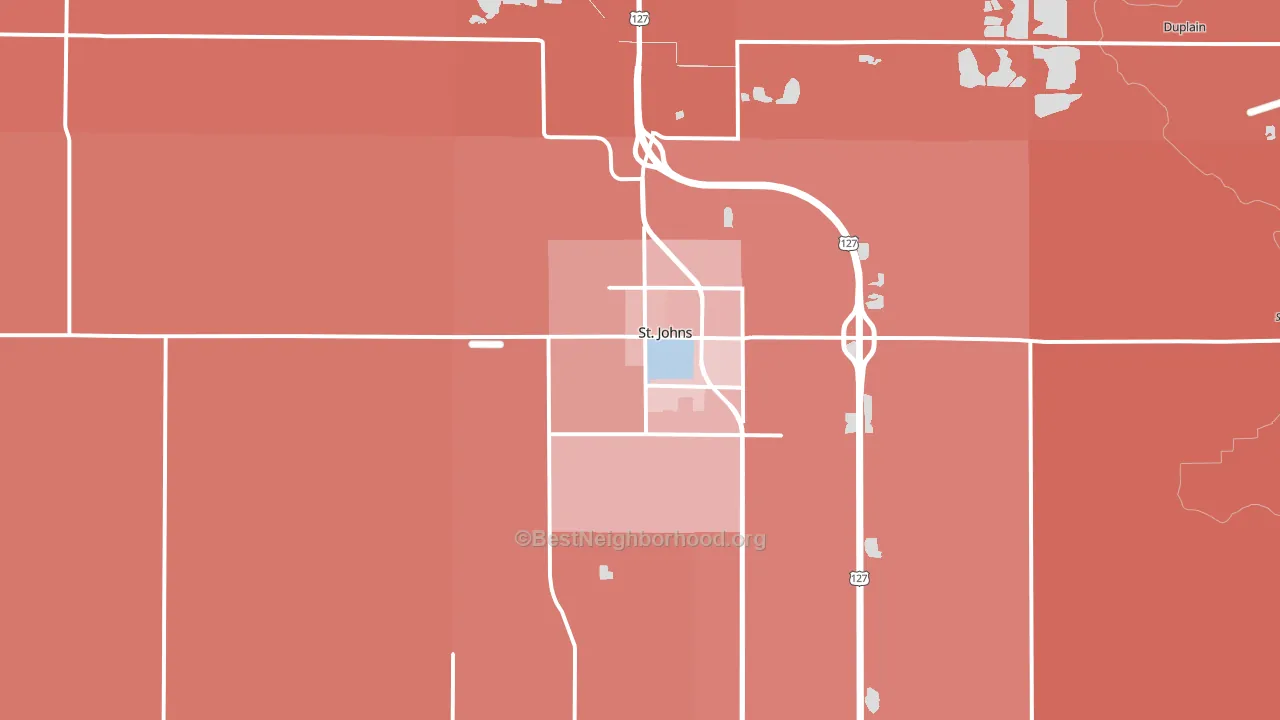 48879, MI block-group political-lean map