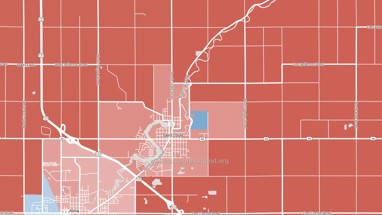 48880, MI block-group political-lean map