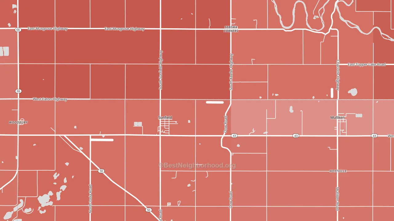 48890, MI block-group political-lean map