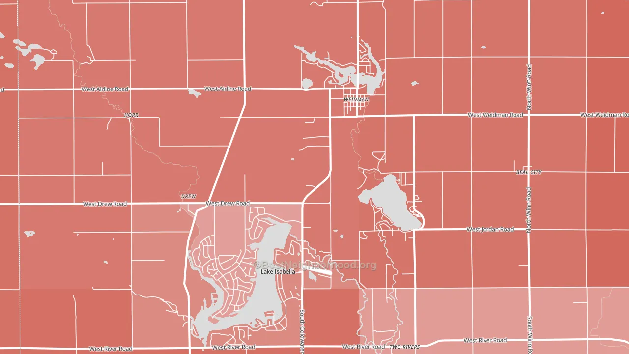 48893, MI block-group political-lean map