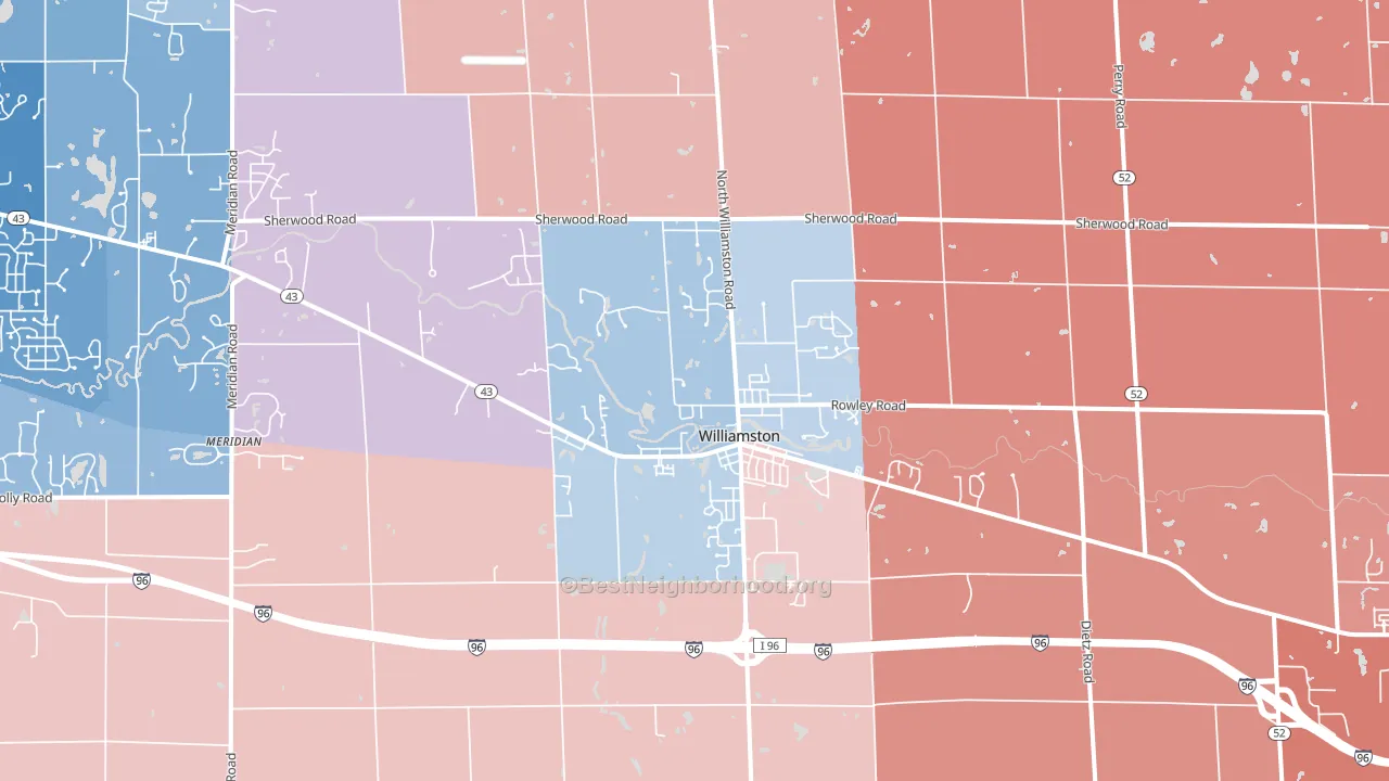 48895, MI block-group political-lean map
