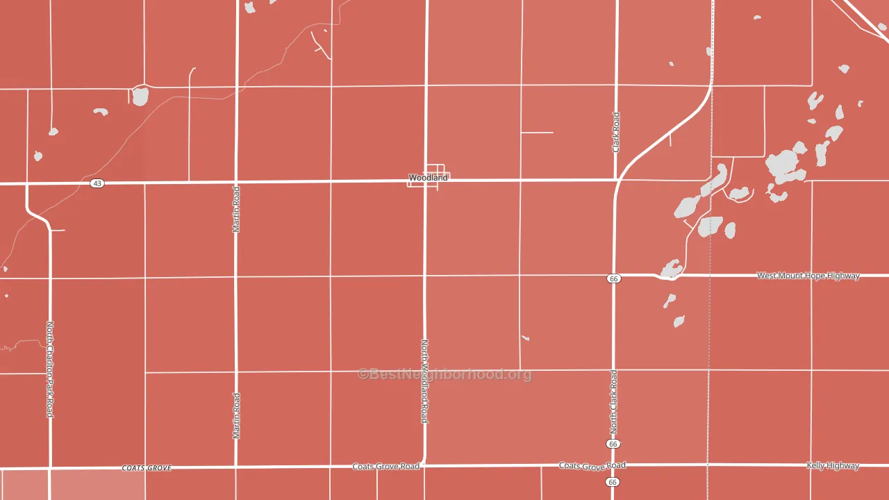 48897, MI block-group political-lean map