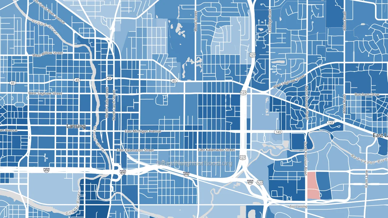 48912, MI block-group political-lean map