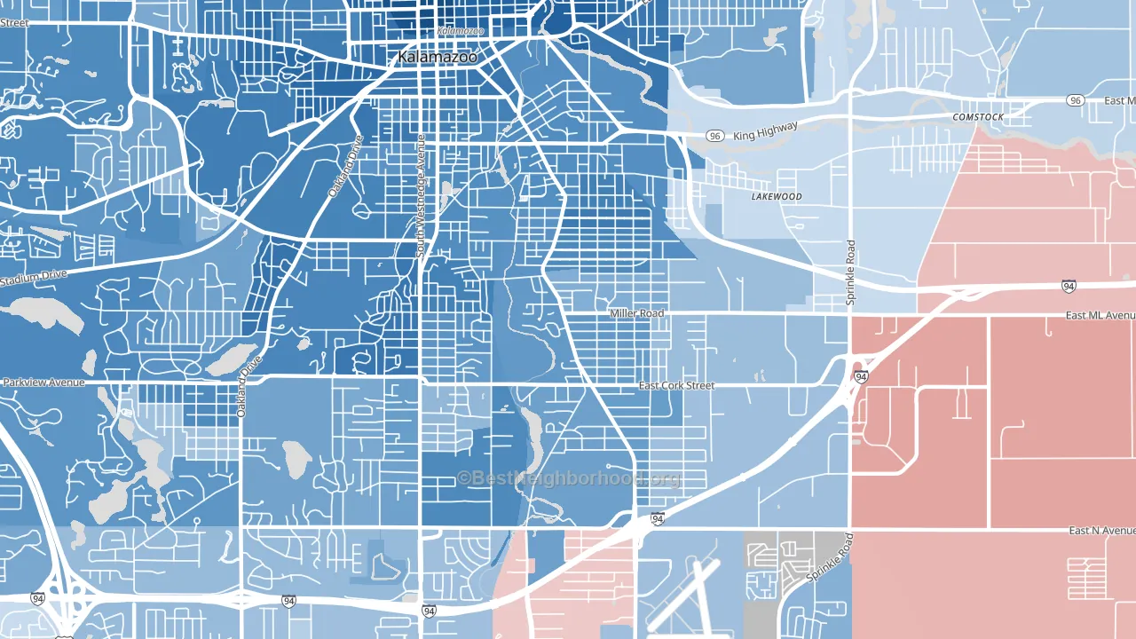 49001, MI block-group political-lean map