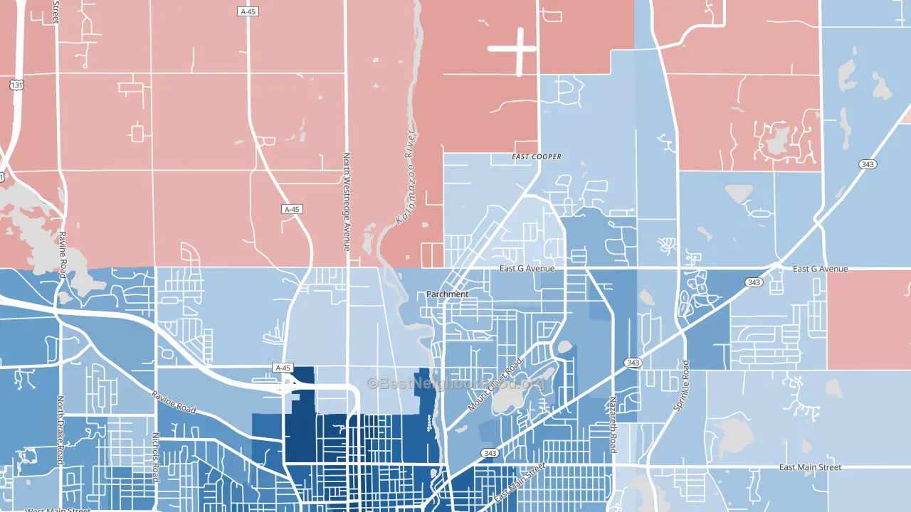 49004, MI block-group political-lean map