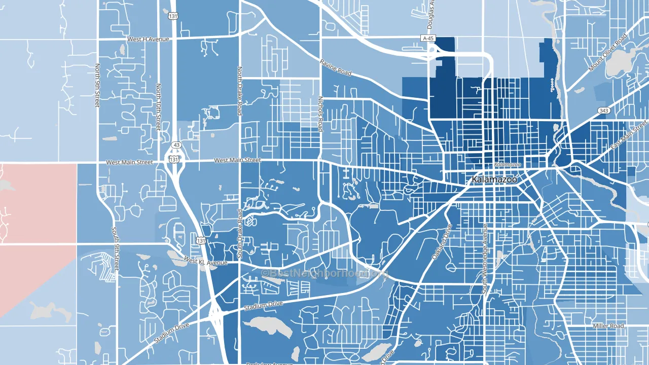 49006, MI block-group political-lean map