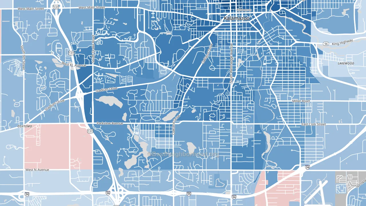49008, MI block-group political-lean map