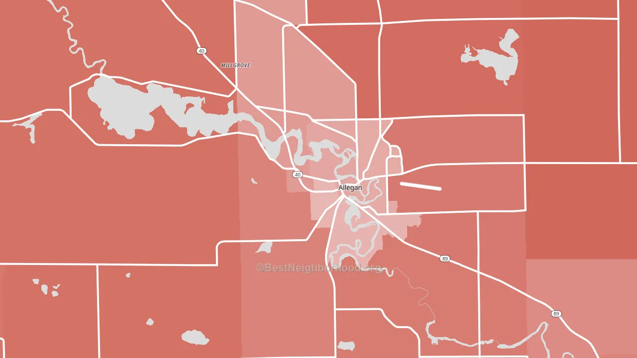 49010, MI block-group political-lean map