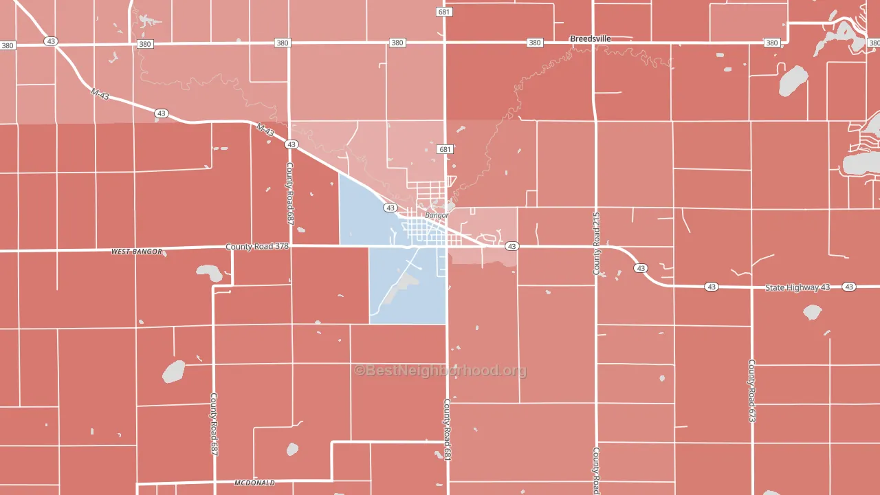 49013, MI block-group political-lean map