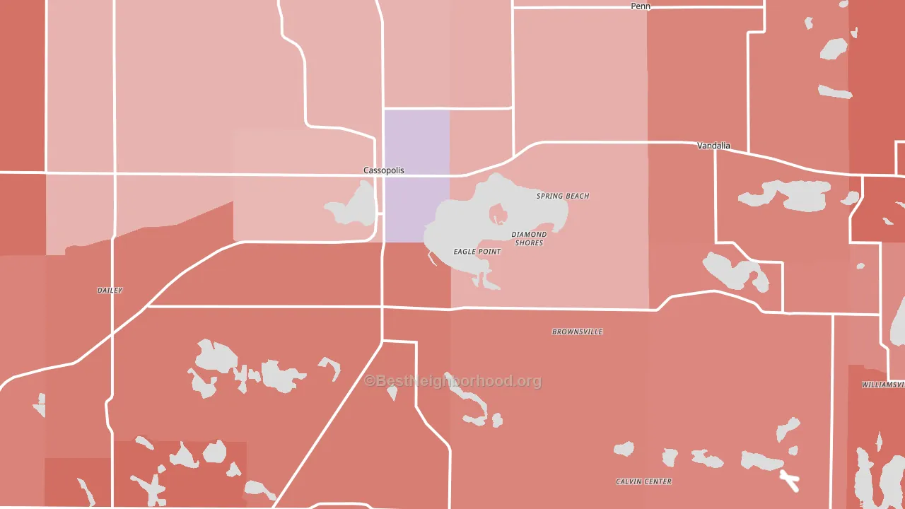 49031, MI block-group political-lean map