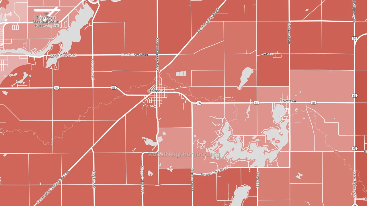 49032, MI block-group political-lean map
