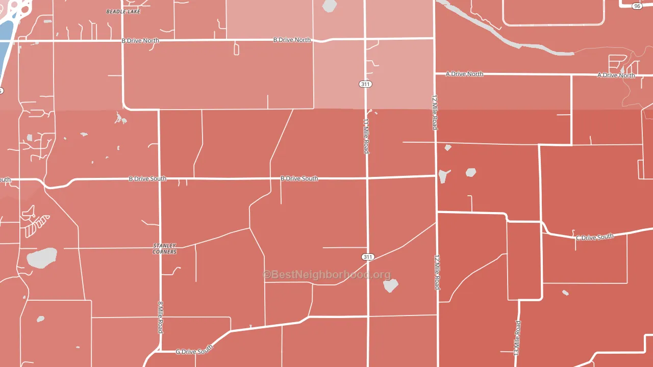 49033, MI block-group political-lean map