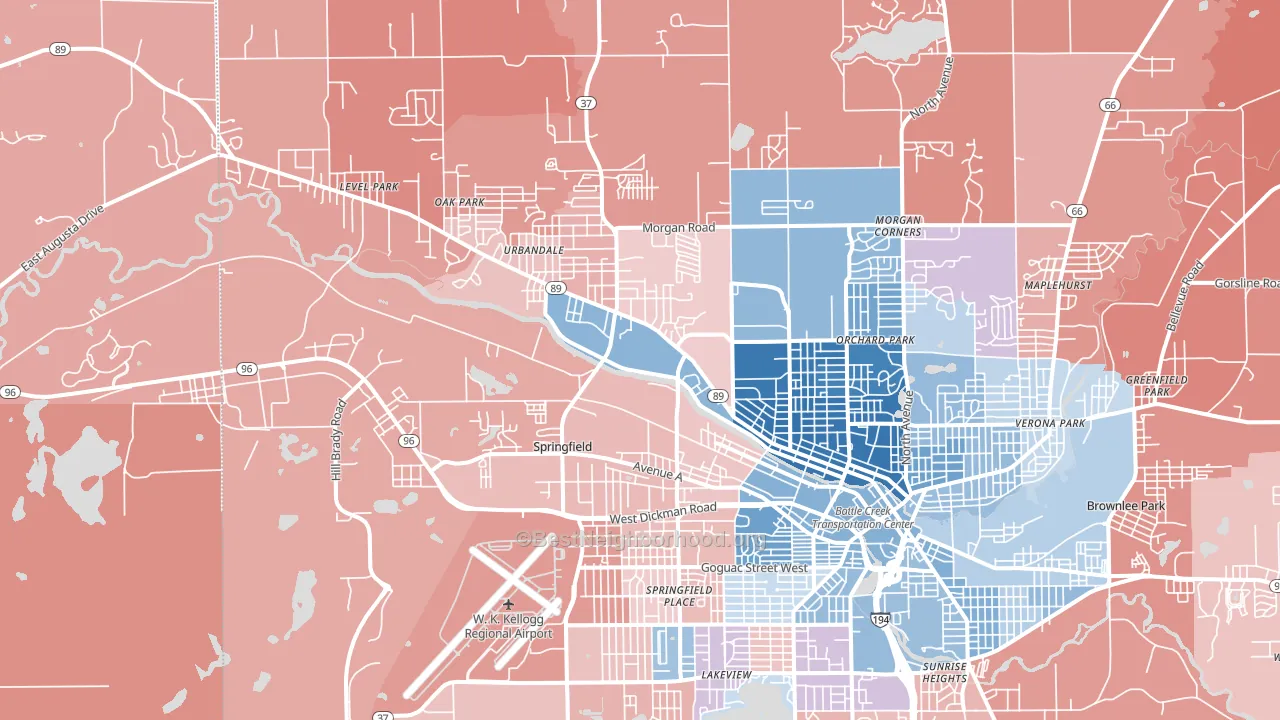 49037, MI block-group political-lean map