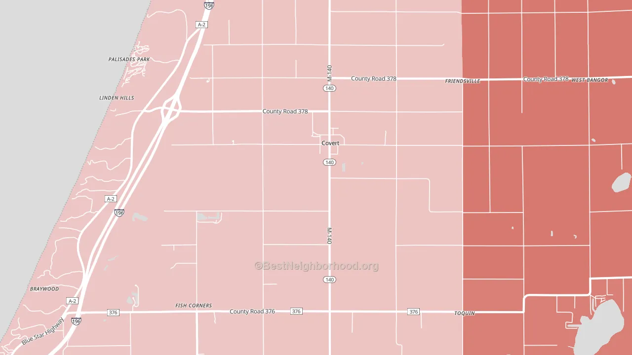 49043, MI block-group political-lean map