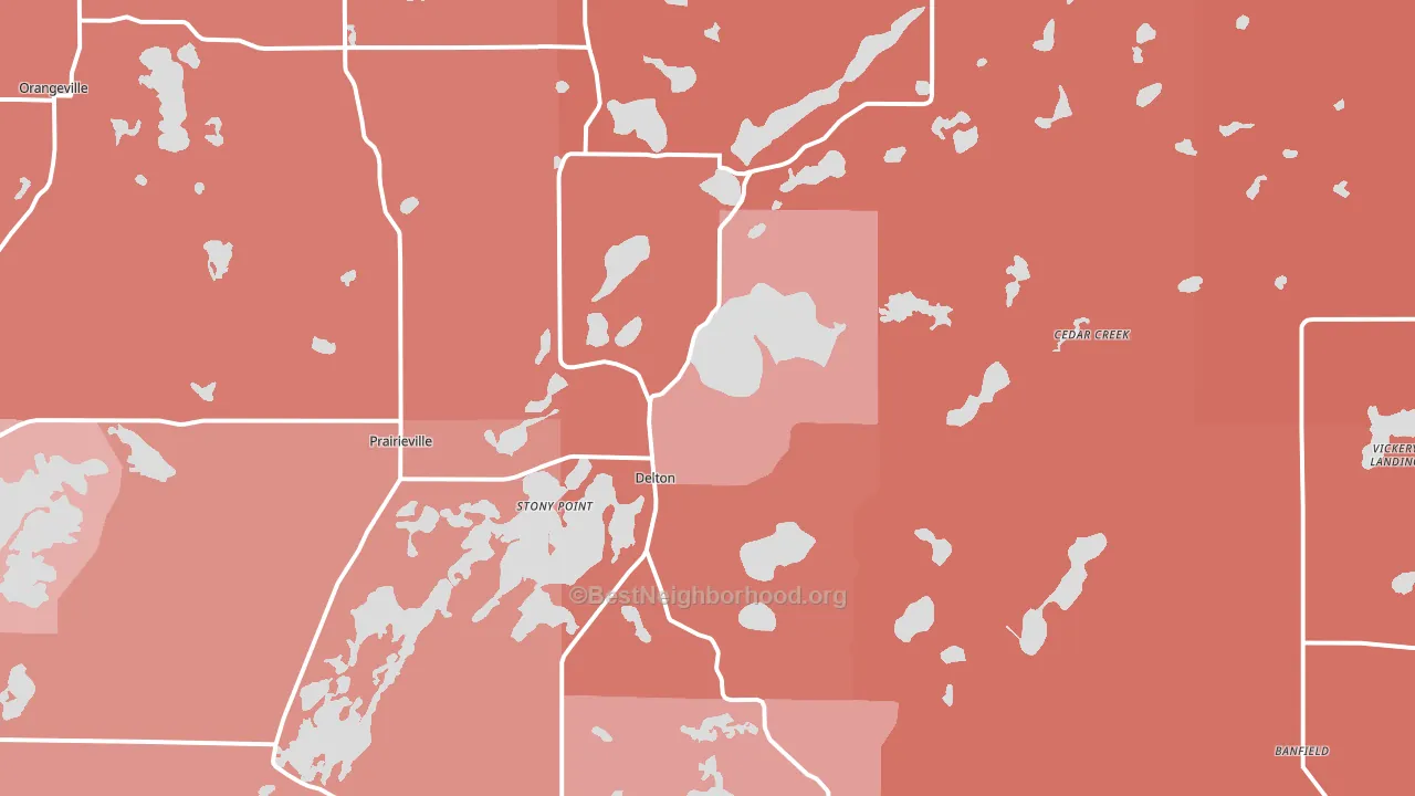 49046, MI block-group political-lean map