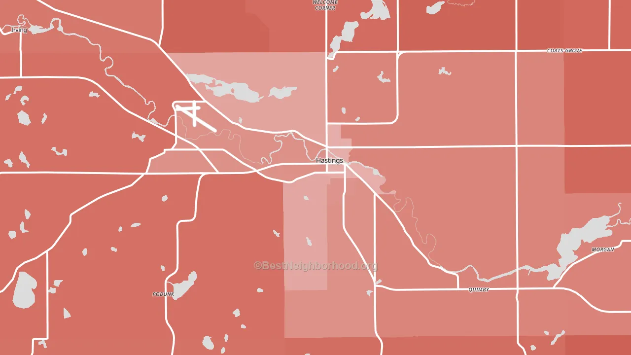 49058, MI block-group political-lean map