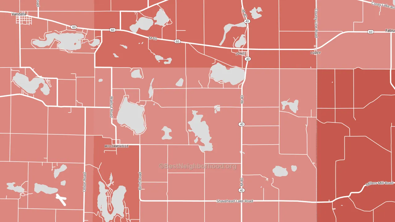 49061, MI block-group political-lean map