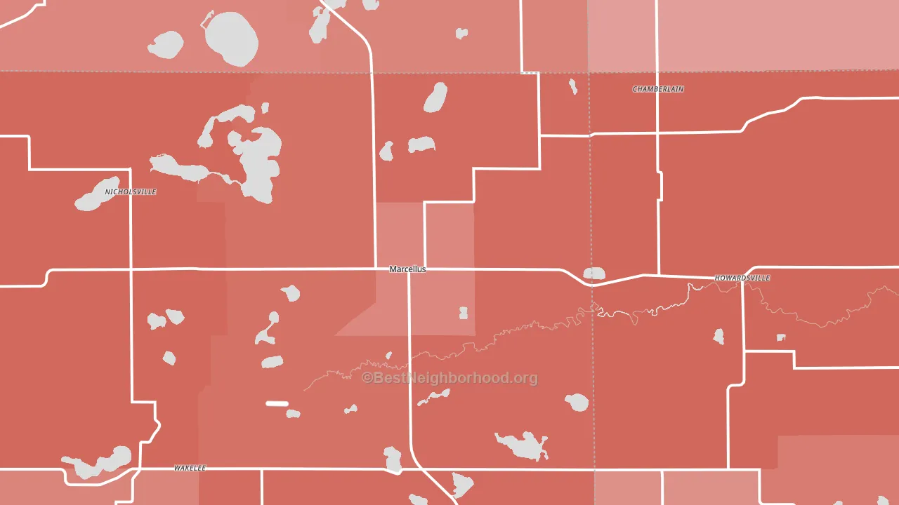 49067, MI block-group political-lean map