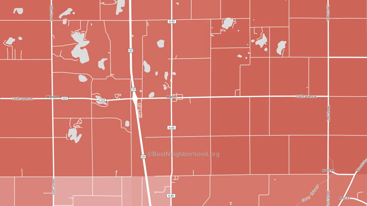 49070, MI block-group political-lean map