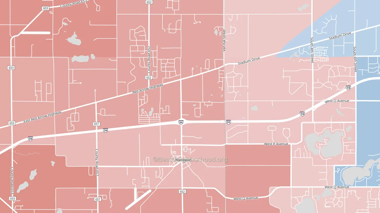 49071, MI block-group political-lean map