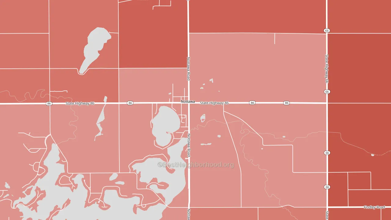 49075, MI block-group political-lean map