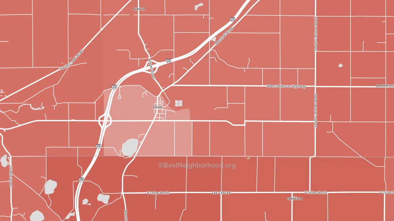 49076, MI block-group political-lean map