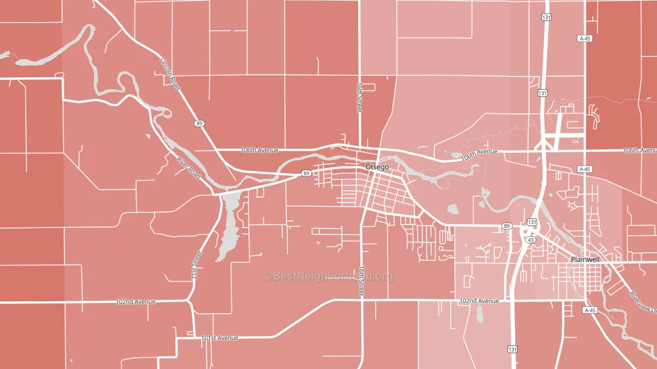 49078, MI block-group political-lean map