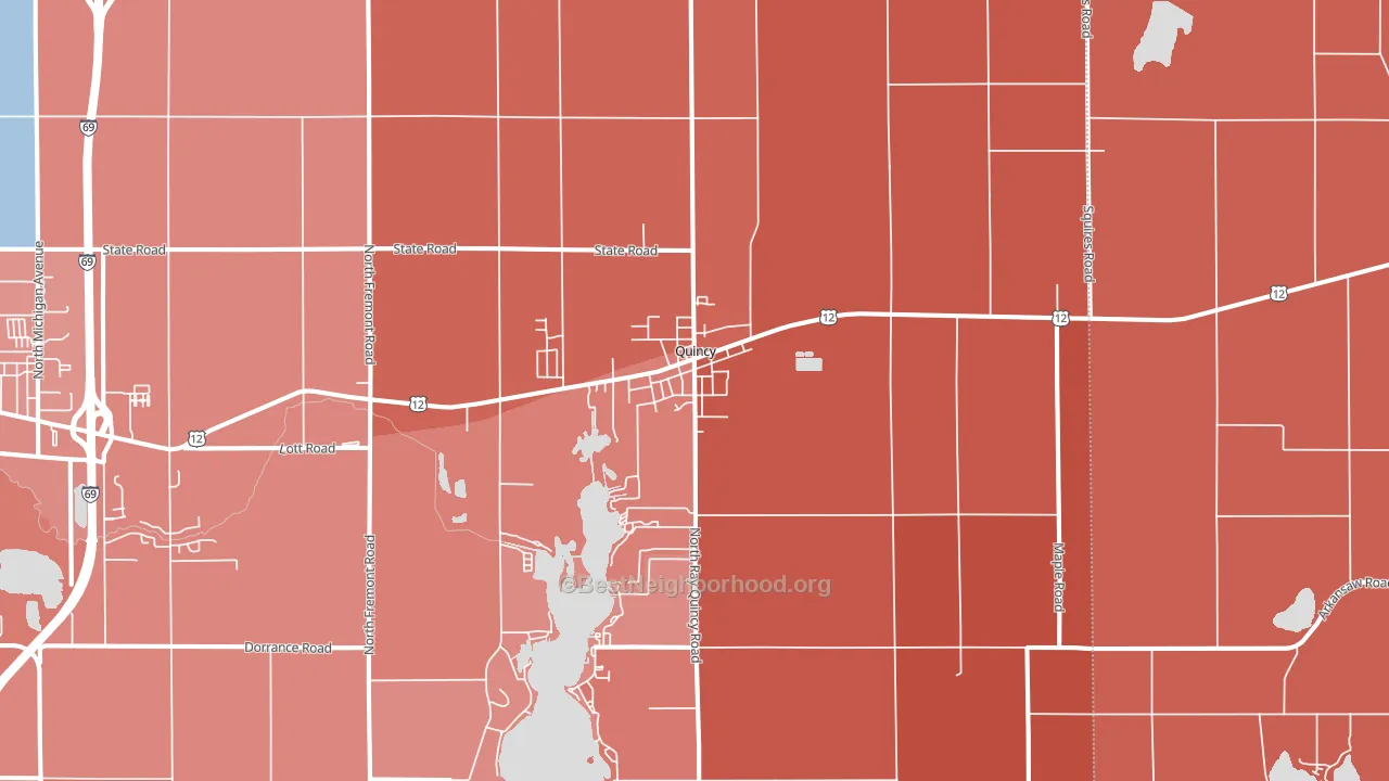 49082, MI block-group political-lean map