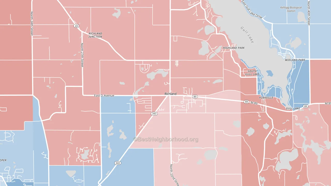 49083, MI block-group political-lean map