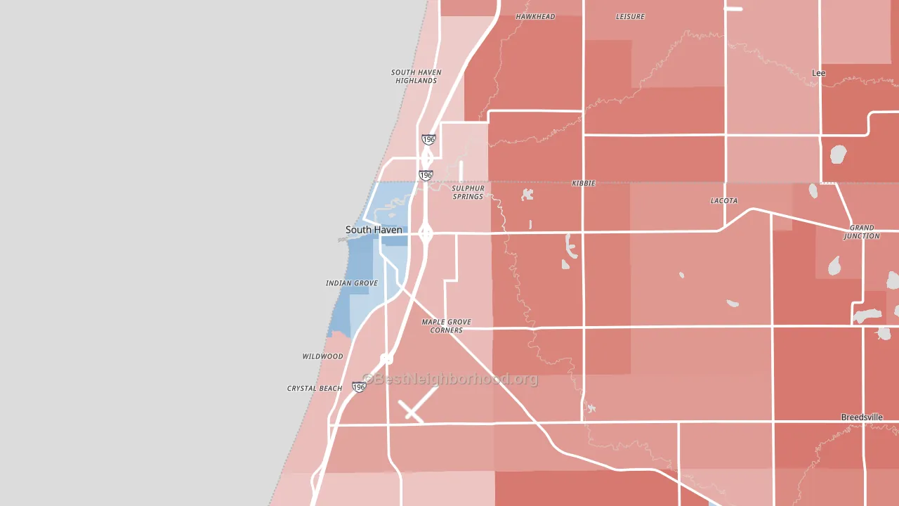 49090, MI block-group political-lean map