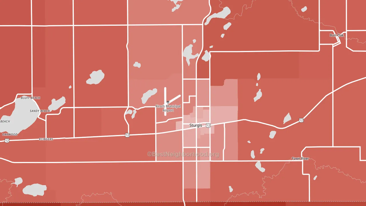 49091, MI block-group political-lean map