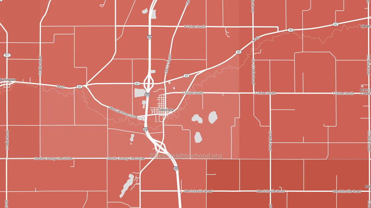 49092, MI block-group political-lean map