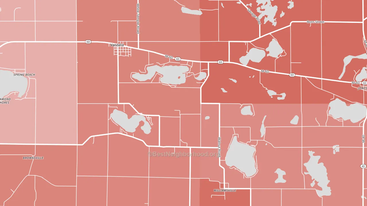 49095, MI block-group political-lean map