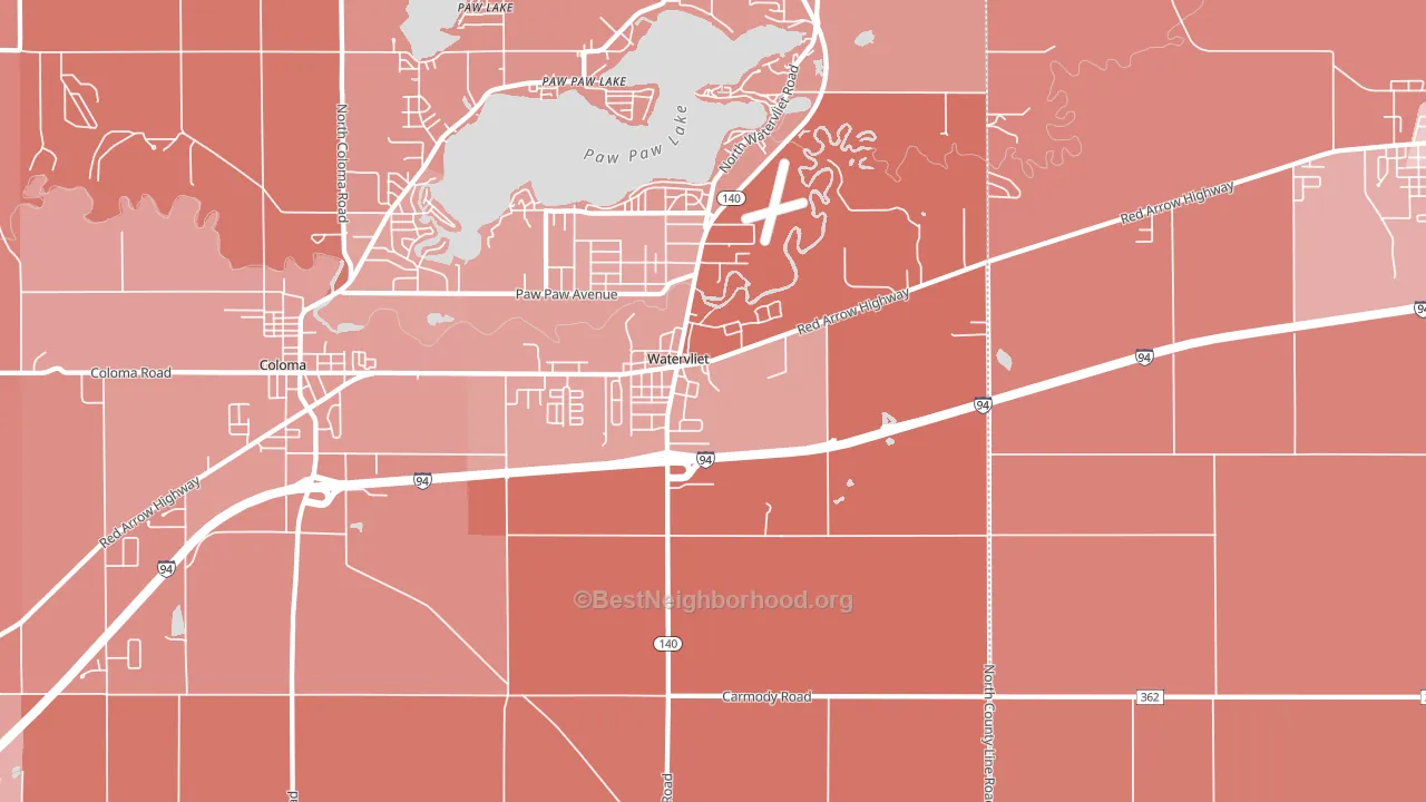 49098, MI block-group political-lean map