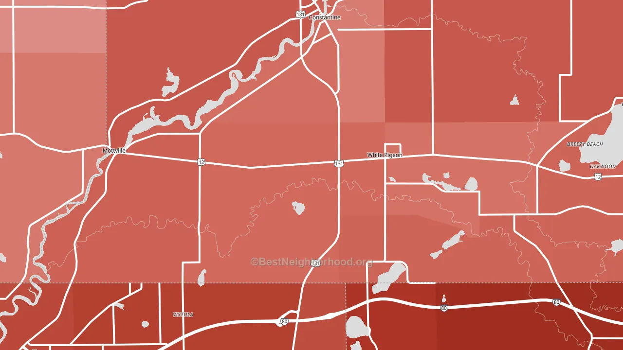 49099, MI block-group political-lean map