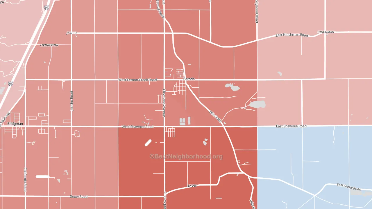 49101, MI block-group political-lean map