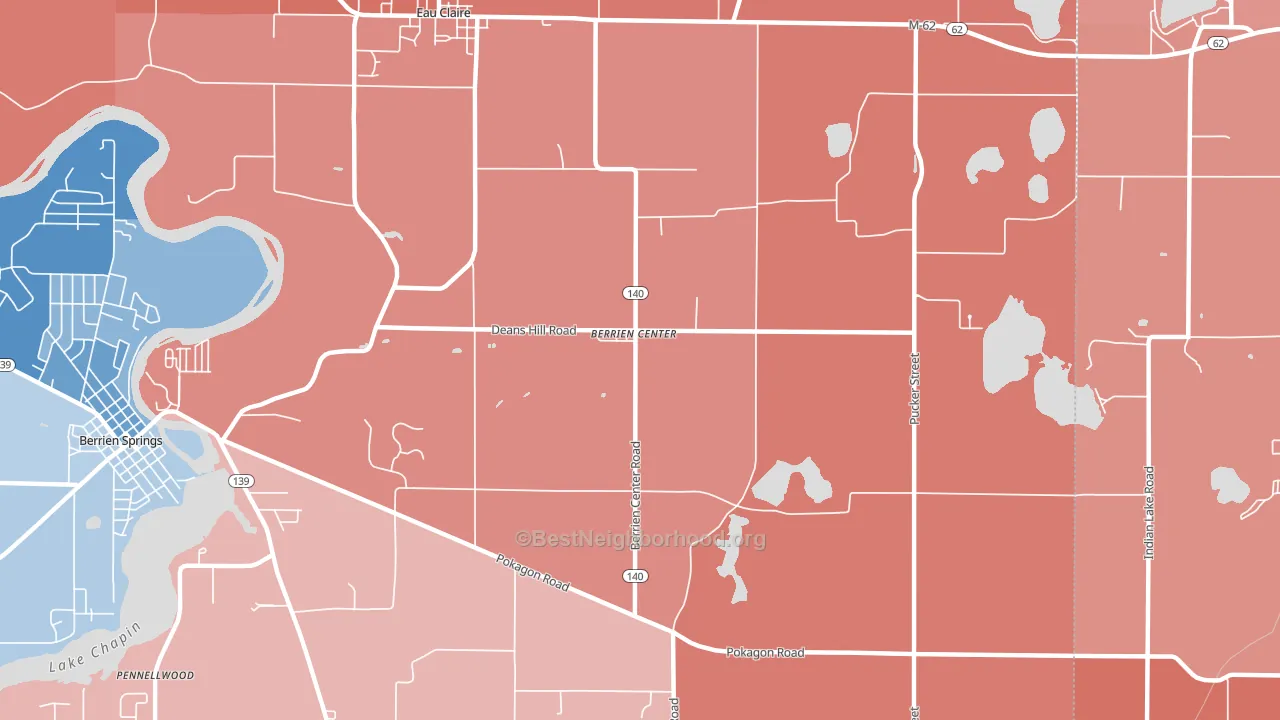 49102, MI block-group political-lean map