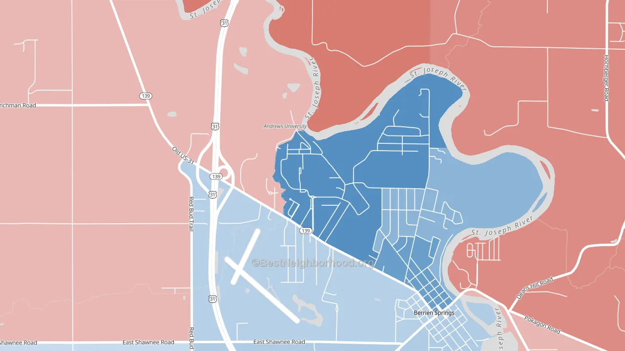 49104, MI block-group political-lean map